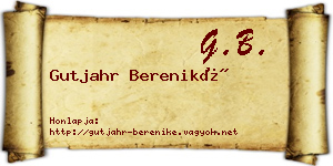 Gutjahr Bereniké névjegykártya